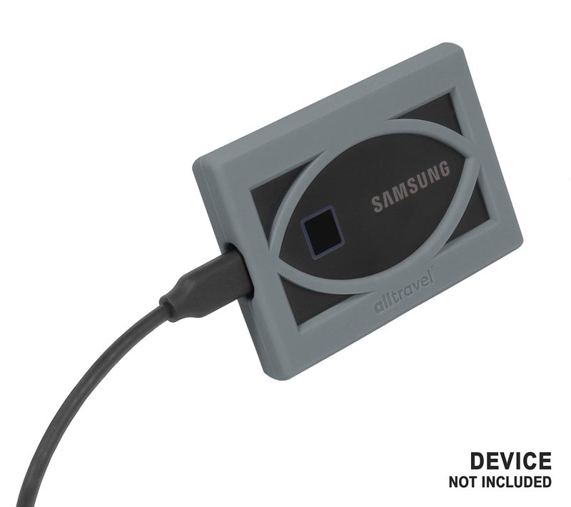 Alltravel غلاف سيليكون واقي لجميع رحلاتك لجهاز سامسونج T7، T7 توتش SSD محمول - 1TB، 2TB، 500GB - محركات أقراص صلبة خارجية USB 3.2 (رمادي) - Image 3